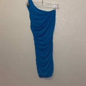 Off the shoulder blue dress